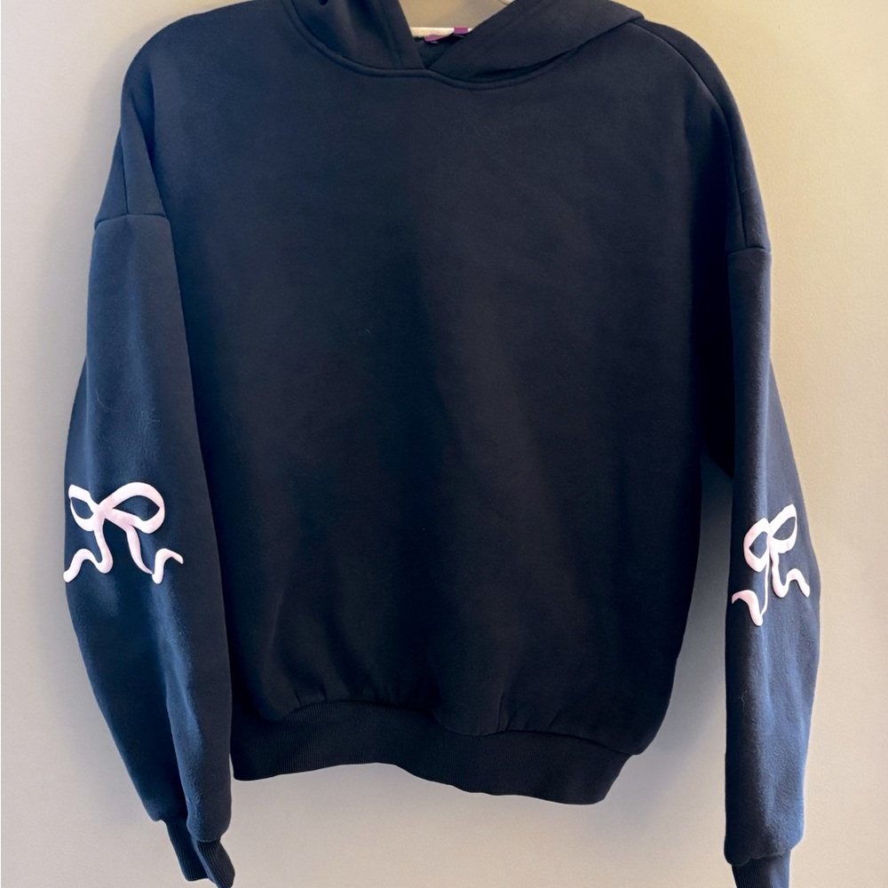 Edikted like new dark gray Hoodie with Pink Bow Accents